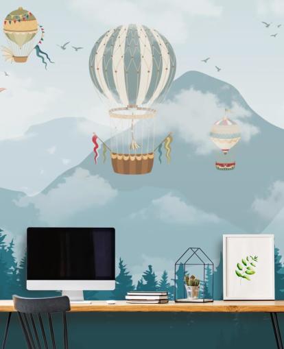 modern hot air balloon art wallpaper modern hot air balloon art wallpaper