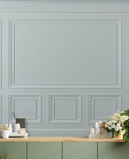 papel de parede de painéis de madeira branca