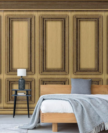 papel pintado de paneles efecto madera