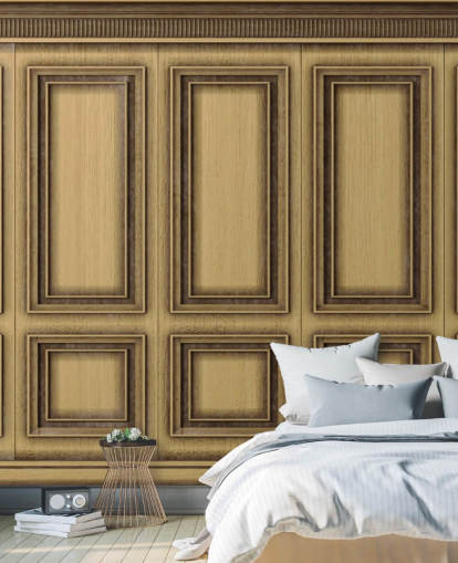 houten effect panelen behang