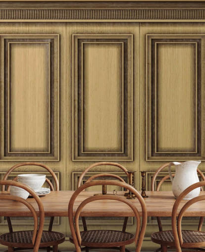 papel pintado de paneles efecto madera