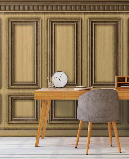 houten effect panelen behang