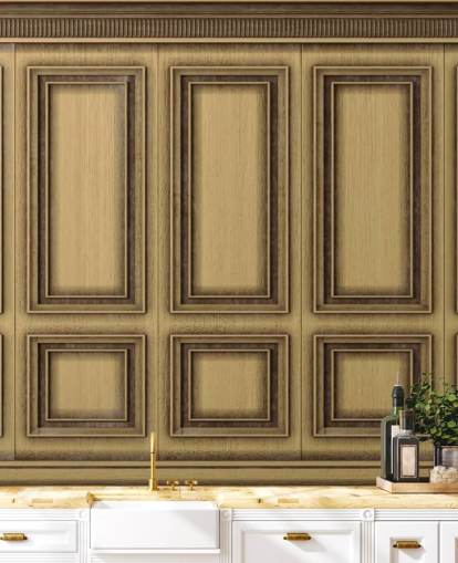 papel pintado de paneles efecto madera