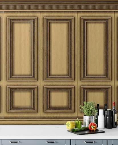 papel pintado de paneles efecto madera