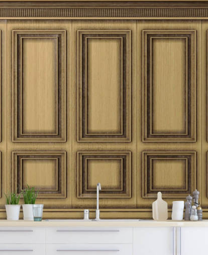 papel pintado de paneles efecto madera