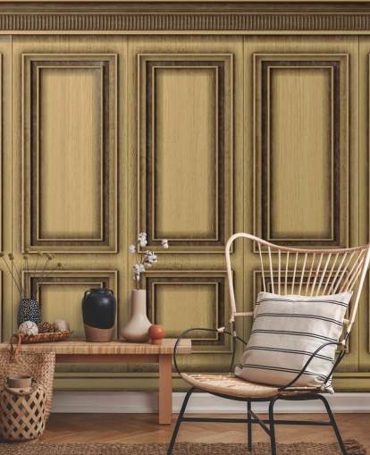 papel pintado de paneles efecto madera