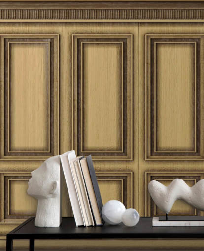 papel pintado de paneles efecto madera