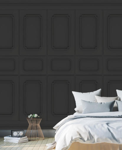 black wood panel wallpaper