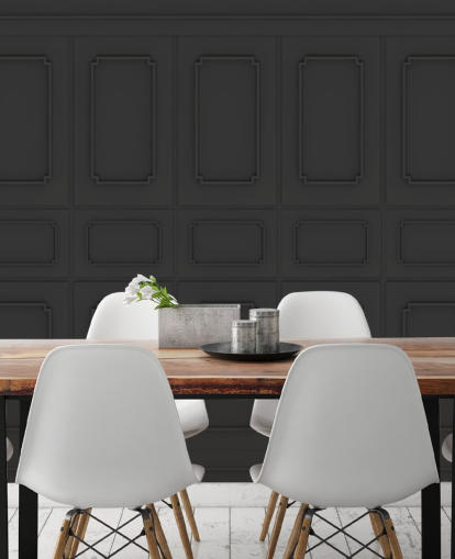 papel de parede painel de madeira preta