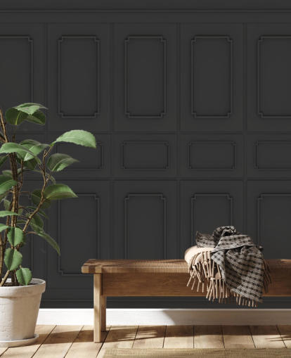 black wood panel wallpaper