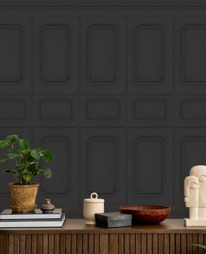 papier peint en bois noir