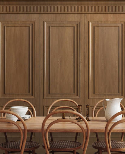 brown wooden panel wallpaper murals called Vintage Oak Wood Panels for hallways