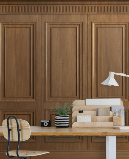 brune træpanel tapetmalerier kaldet Vintage Oak Wood Panels til gange