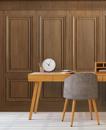brown wooden panel wallpaper murals called Vintage Oak Wood Panels for hallways