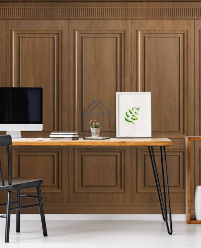 brune træpanel tapetmalerier kaldet Vintage Oak Wood Panels til gange