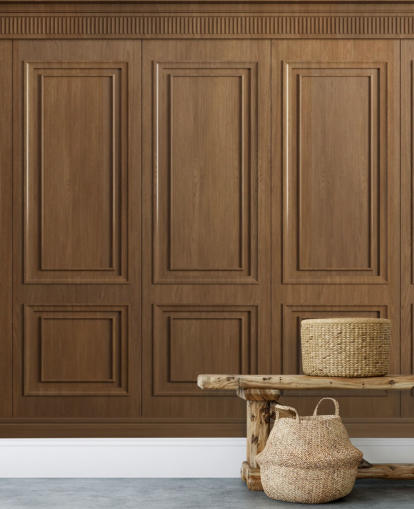 braune Holztafeltapeten, genannt Vintage Oak Wood Panels, für Flure braune Holztafeltapeten, genannt Vintage Oak Wood Panels, für Flure