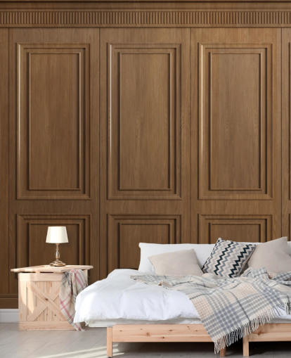 murales de papel pintado con paneles de madera marrón llamados paneles de madera de roble vintage para pasillos