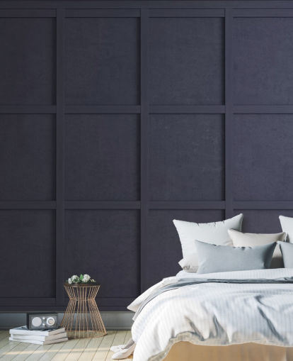 papel pintado de panel de madera azul marino oscuro