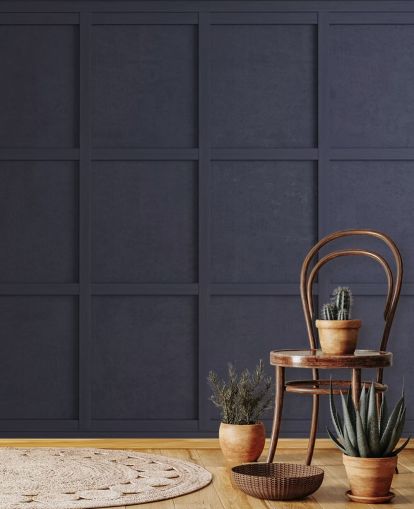 mörk marinblå träpanel tapet