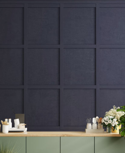 papel pintado de panel de madera azul marino oscuro