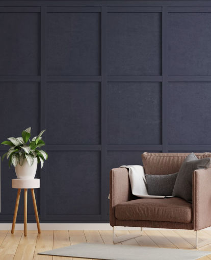 papel pintado de panel de madera azul marino oscuro