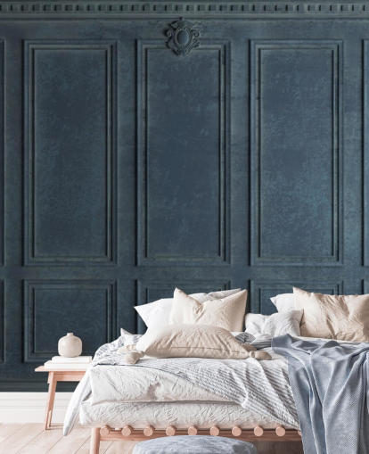 dark blue navy wood paneling wallpaper