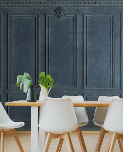 dark blue navy wood panelling wallpaper