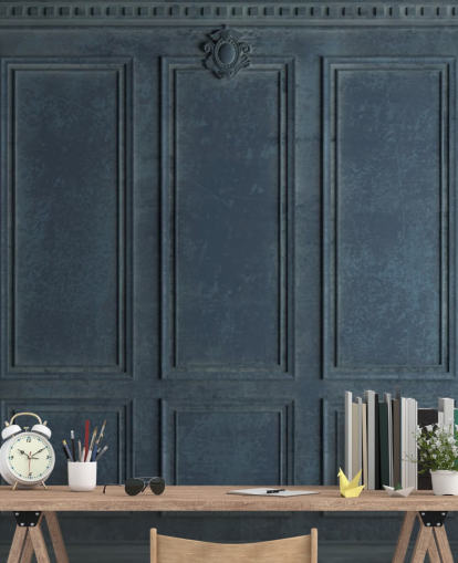 dark blue navy wood paneling wallpaper