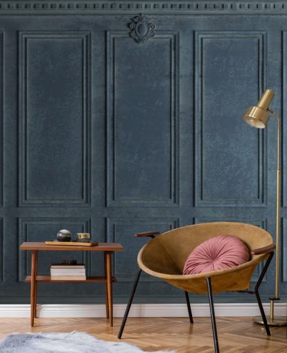 dark blue navy wood paneling wallpaper