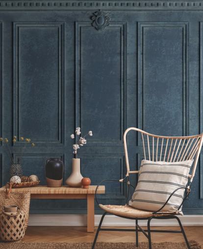 dark blue navy wood paneling wallpaper