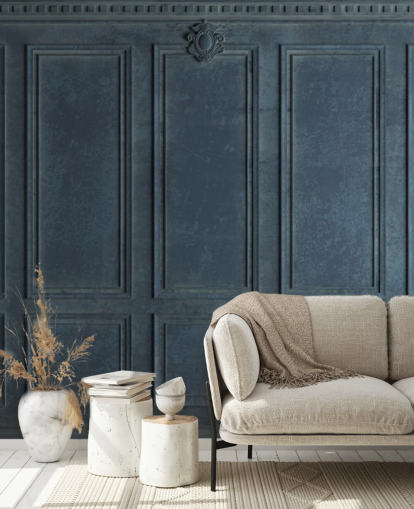 dark blue navy wood paneling wallpaper