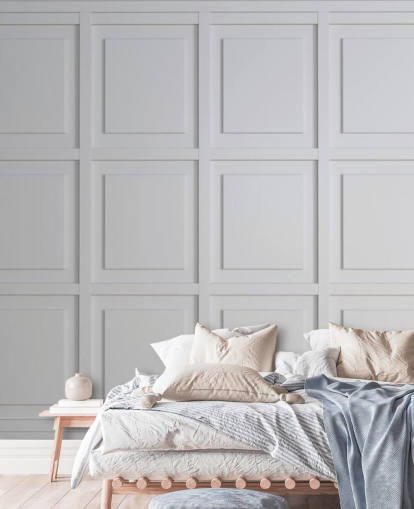 wit gekleurd houten paneelbehang