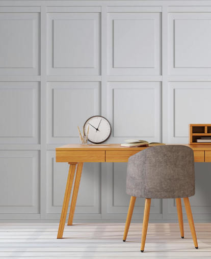 papel pintado de panel de madera en tonos blancos