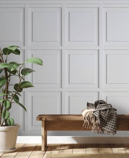 wit gekleurd houten paneelbehang