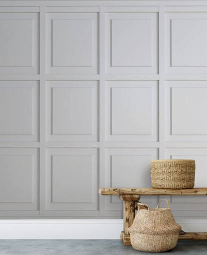 wit gekleurd houten paneelbehang