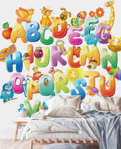 Alphabet for Kids with Pictures Wall Mural Alphabet for Kids with Pictures Wall Mural