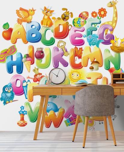 Alphabet for Kids with Pictures Wall Mural