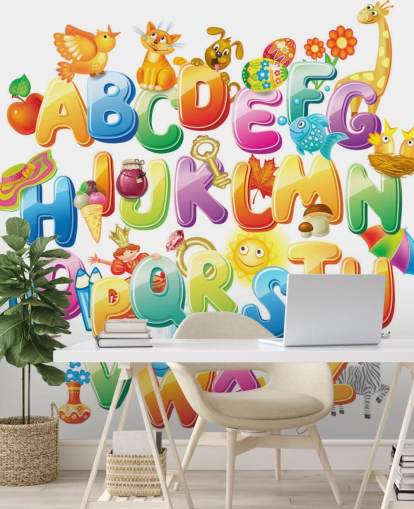Alphabet for Kids with Pictures Wall Mural Alphabet for Kids with Pictures Wall Mural