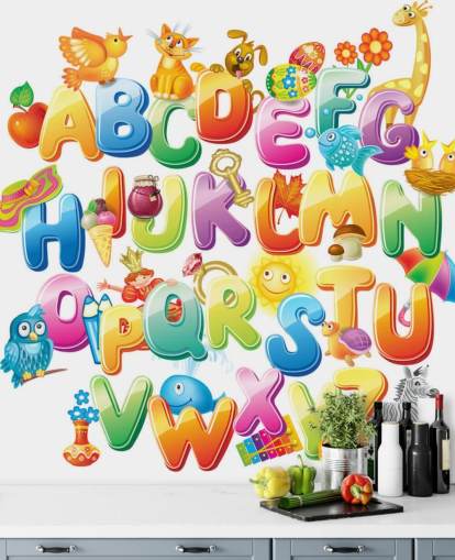 Alphabet for Kids with Pictures Wall Mural