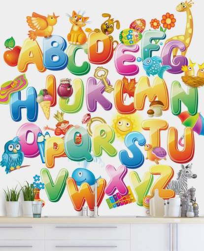 Alphabet for Kids with Pictures Wall Mural Alphabet for Kids with Pictures Wall Mural