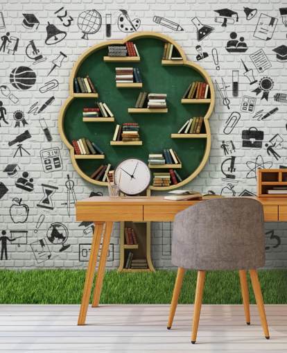 Baum Bücherregal Tree Book Shelf Wallpaper 