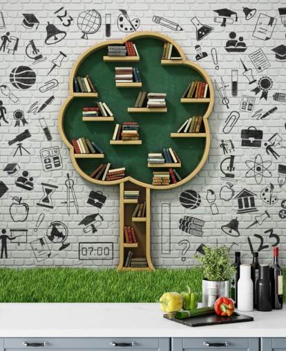 Scaffale albero Tree Book Shelf Wallpaper 