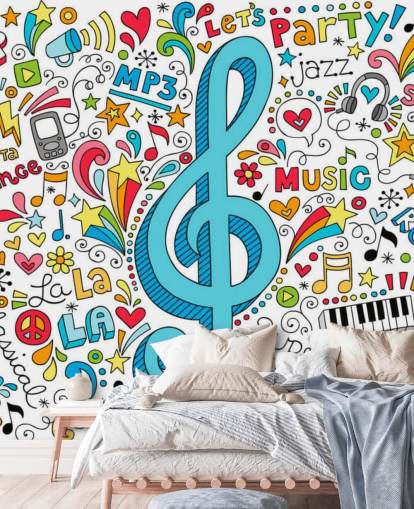 Groovy Music Doodles veggmaleri