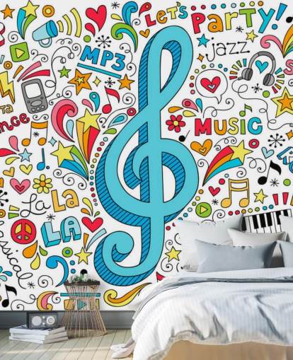 Groovy Music Doodles veggmaleri