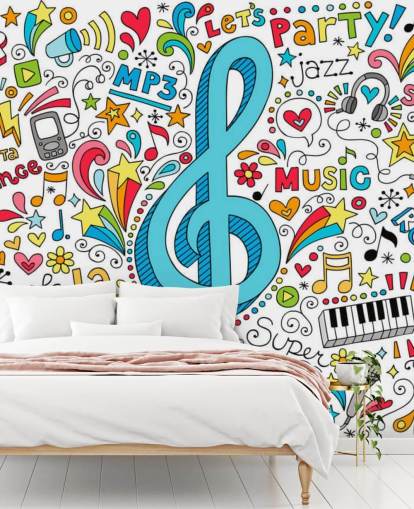 Groovy Music Doodles Wall Mural