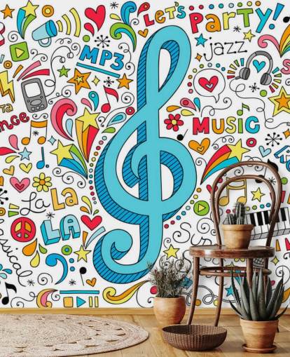 Decorazione murale Groovy Music Doodles