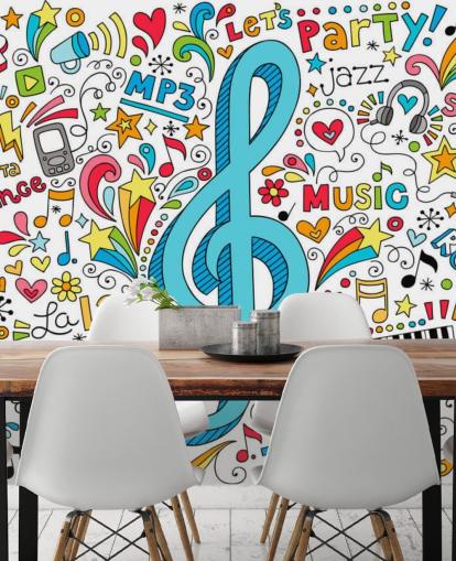 Groovy Music Doodles Wandgemälde