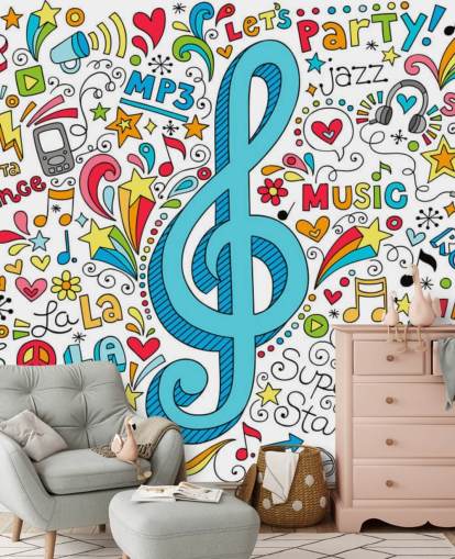 Decorazione murale Groovy Music Doodles Decorazione murale Groovy Music Doodles