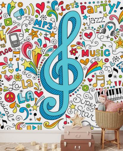 Mural de parede Groovy Music Doodles Mural de parede Groovy Music Doodles