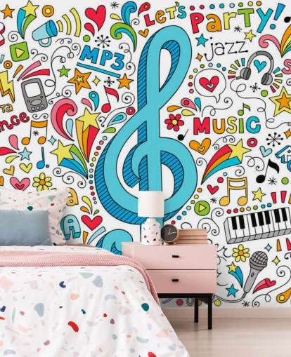 Decorazione murale Groovy Music Doodles